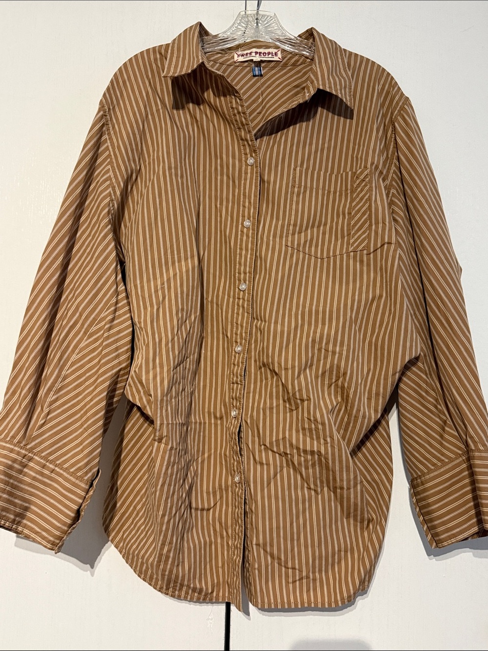 Free People Sabine Striped Articulated Shirt Button Down Cotton Sz XL NWOT - Picture 5 of 16